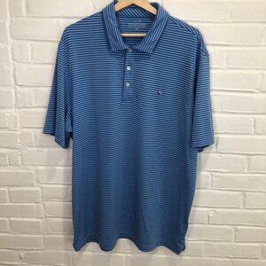 Vineyard Vines Performance Golf Polo Shirt Blue Stripe Men's XL